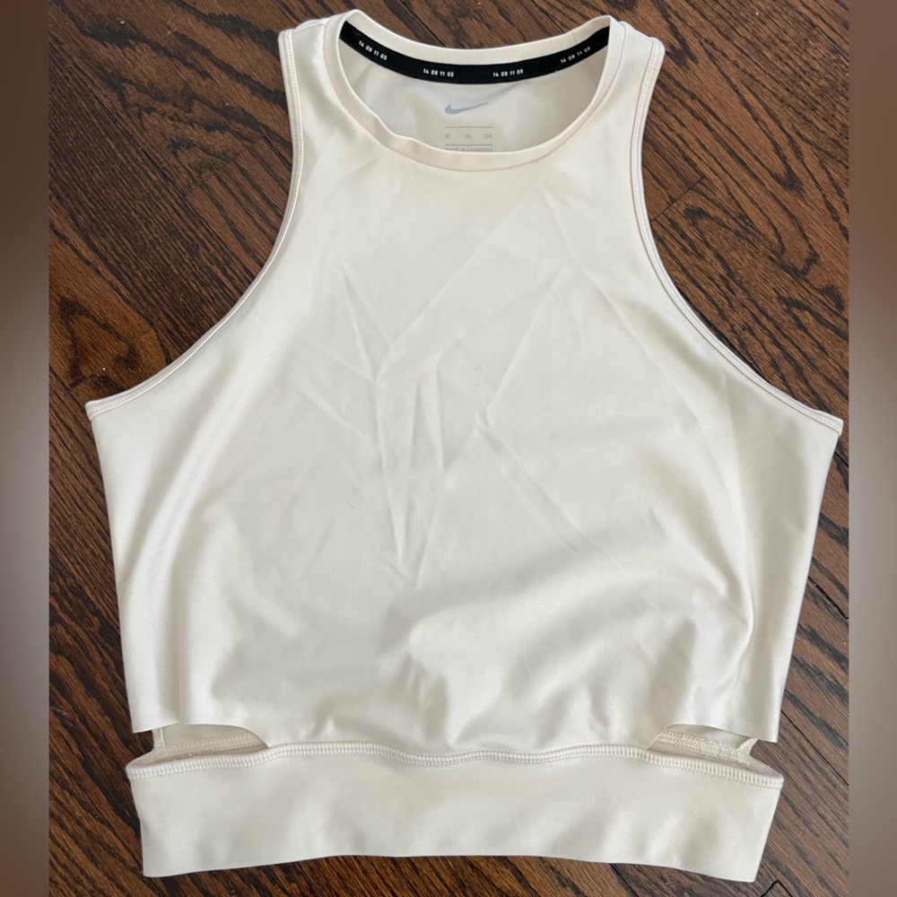 Nike Pro White Sleeveless Crop Top – Women’s Small